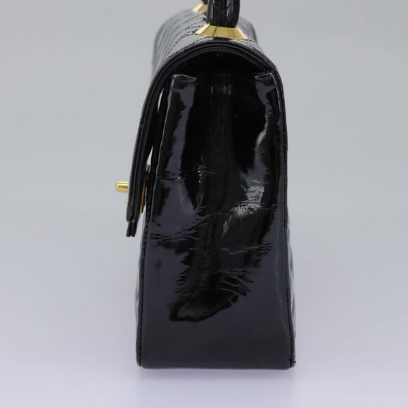 Chanel Cc Turnlock Top Handle Flap Bag Patent Leather Black Patent_Leather - Picture 4 of 16
